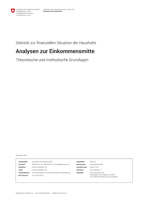 BFS Entwicklung mittlere Einkommensgruppen 1998 - 2023 d