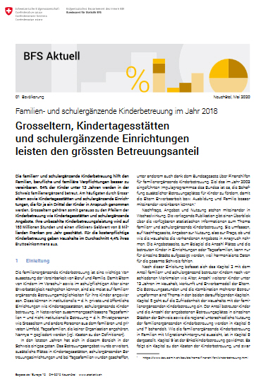 Familien und schulergänzende Kinderbetreuung im Jahr 2018 d