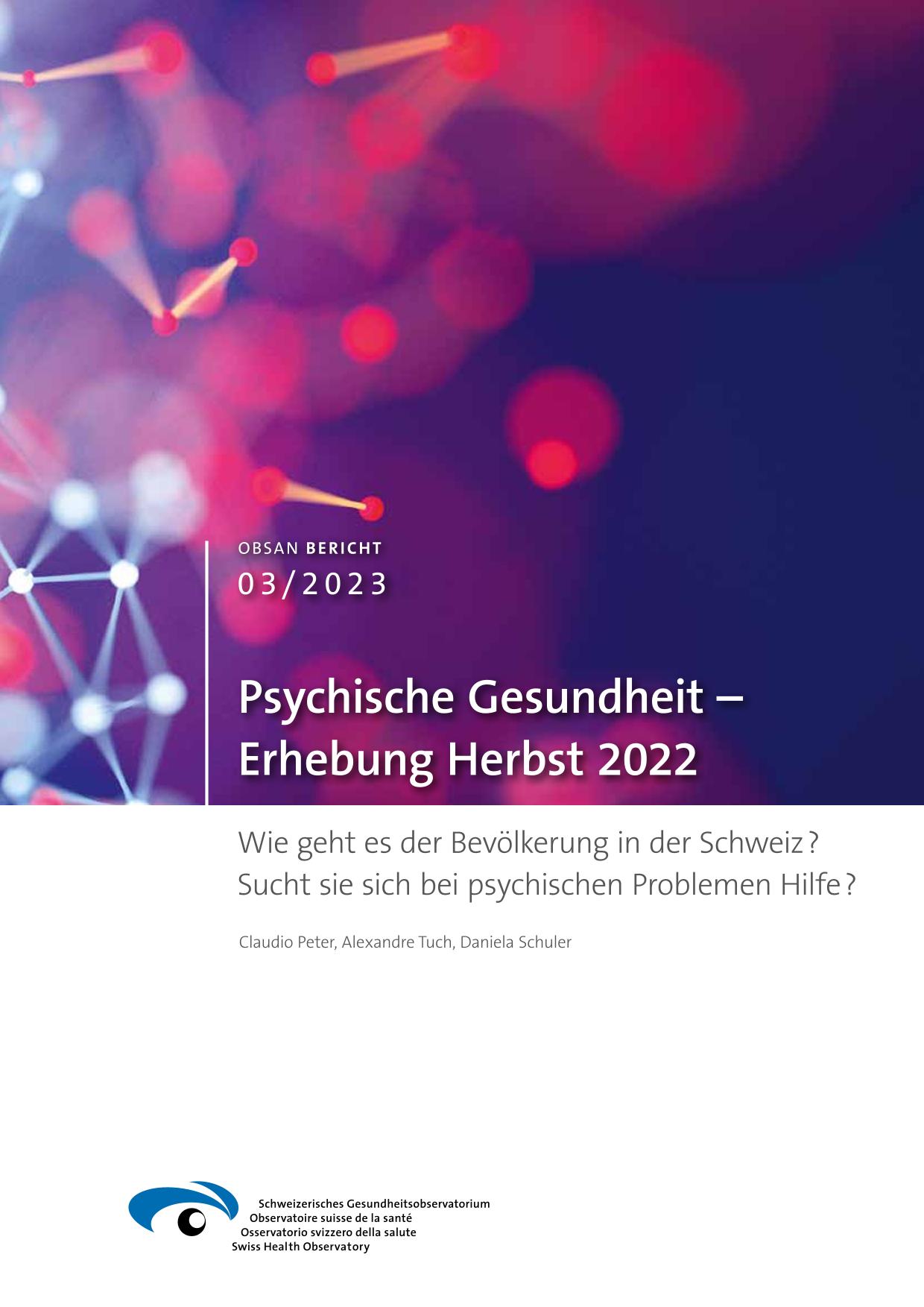 Psychische Gesundheit Obsan 2023