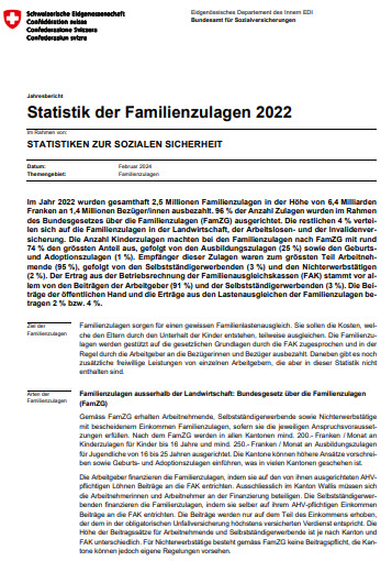 Statistik der Familienzulagen 2022 d