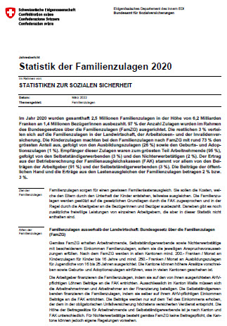 Statistik der Familienzulagen 2020 d