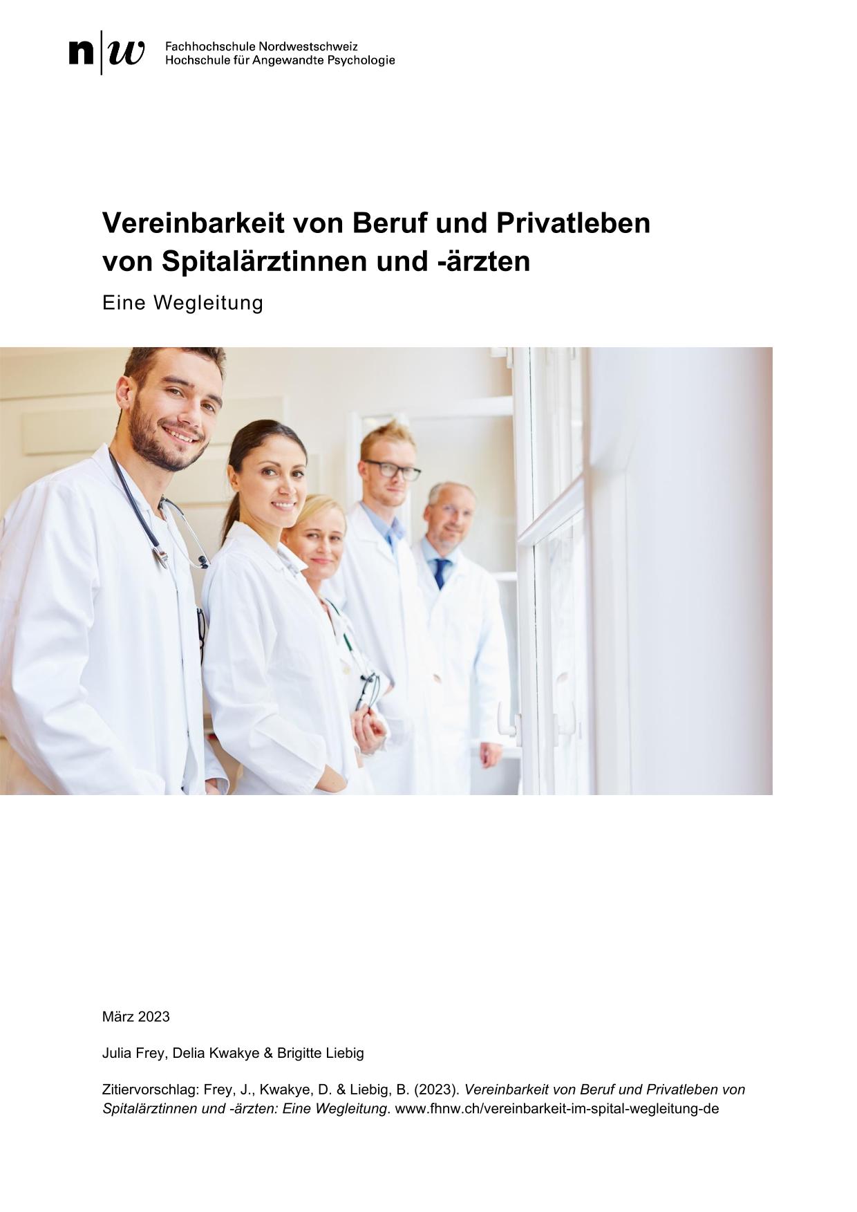 wegleitung vereinbarkeit im spital fhnw 01