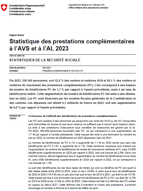 Statistik der EL zur AHV und IV 2023 f