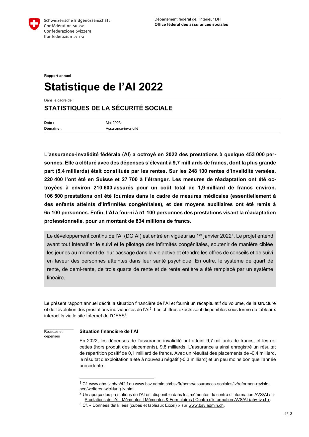 Statistique de lAI 2022 01