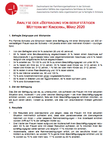 Studie zur Arbeitszufriedenheit von Müttern 2020